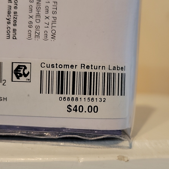 Bar III Quilted Cotton Colbolt Blue Pillow Sham - Picture 4 of 4